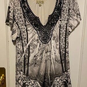 Black and White Women's Top